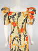 60s/70s Bold Floral Maxi Dress - back close view