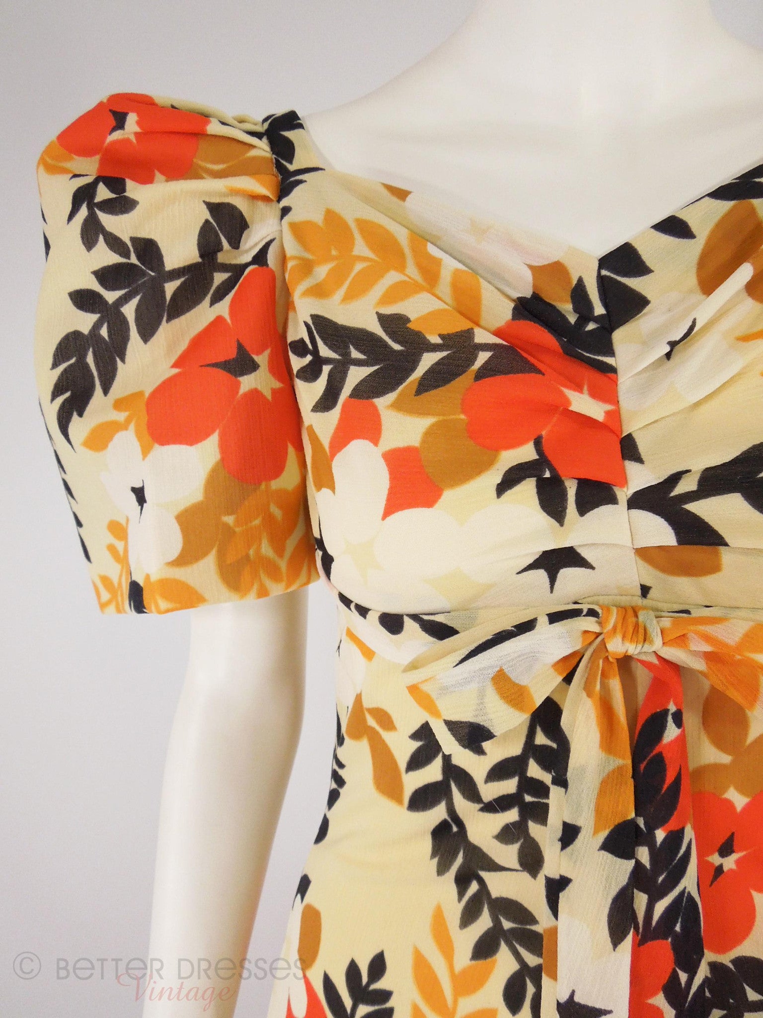 60s/70s Does 30s/40s Floral Maxi Dress - XS, SM 60s/70s Does 30s/40s Floral Maxi Dress - XS, SM