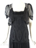 30s Black Lace Gown + Slip - close