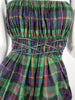 40s Claire McCardell playsuit in blue plaid at Better Dresses Vintage. waist close-up
