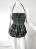 40s Claire McCardell playsuit in blue plaid at Better Dresses Vintage.