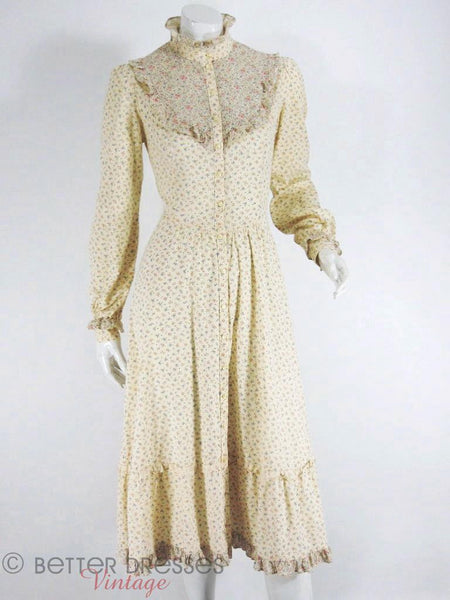 Robe crème Gunne Sax des années 70