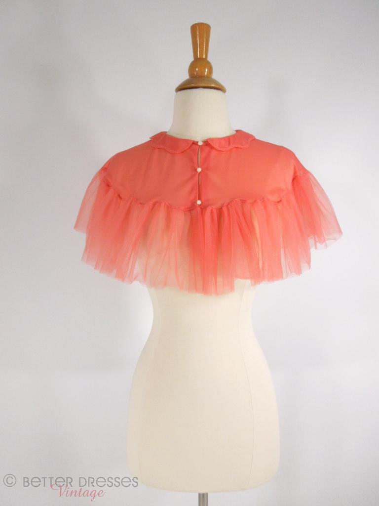 50s Vanity Fair Coral Nylon Capelet