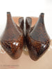 1980s Evan-Picone brown snakeskin peep-toe pumps -heels