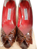 1980s Evan-Picone brown snakeskin peep-toe pumps - interior