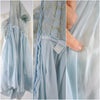 50s/60s Embroidered Light Blue Dress - interior and ILGWU tag