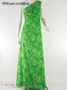 70s Priscilla of Boston Green Fern Print One-Shoulder Maxi Bridesmaid Formal Gown and Wrap at Better Dresses Vintage. No crinoline.