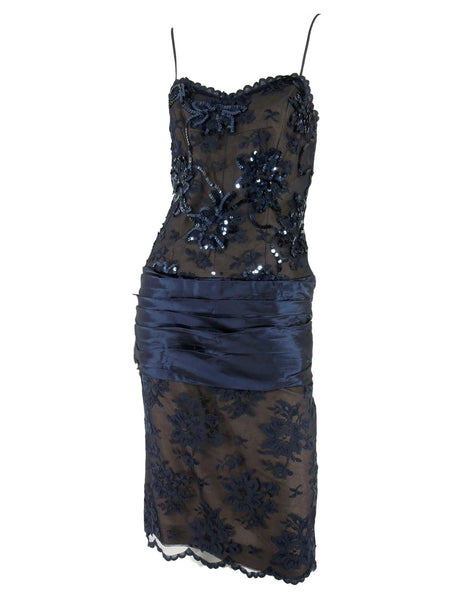 80s Blue Lace Party Dress