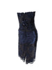 80s Navy Lace Cocktail Dress - med