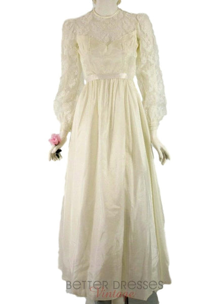 70s Boho Wedding Gown - sm