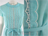 Vintage 60s Blue Belted Shift Dress - details