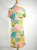 Robe droite en nylon floral néon des années 60 par L'Aiglon - sm