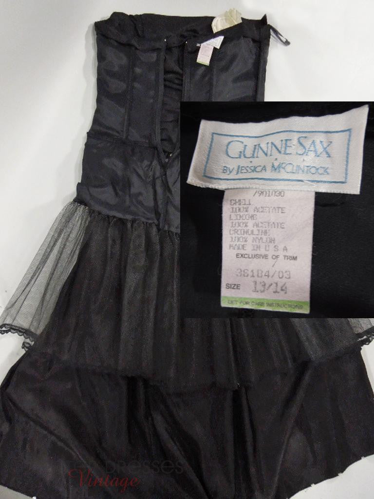 Vintage 1980s Gunne Sax Dress Strapless Black & White Polka Dots - med Better Dresses Vintage Vintage 1980s Gunne Sax Dress Strapless Black & White Polka Dots - med Better Dresses Vintage