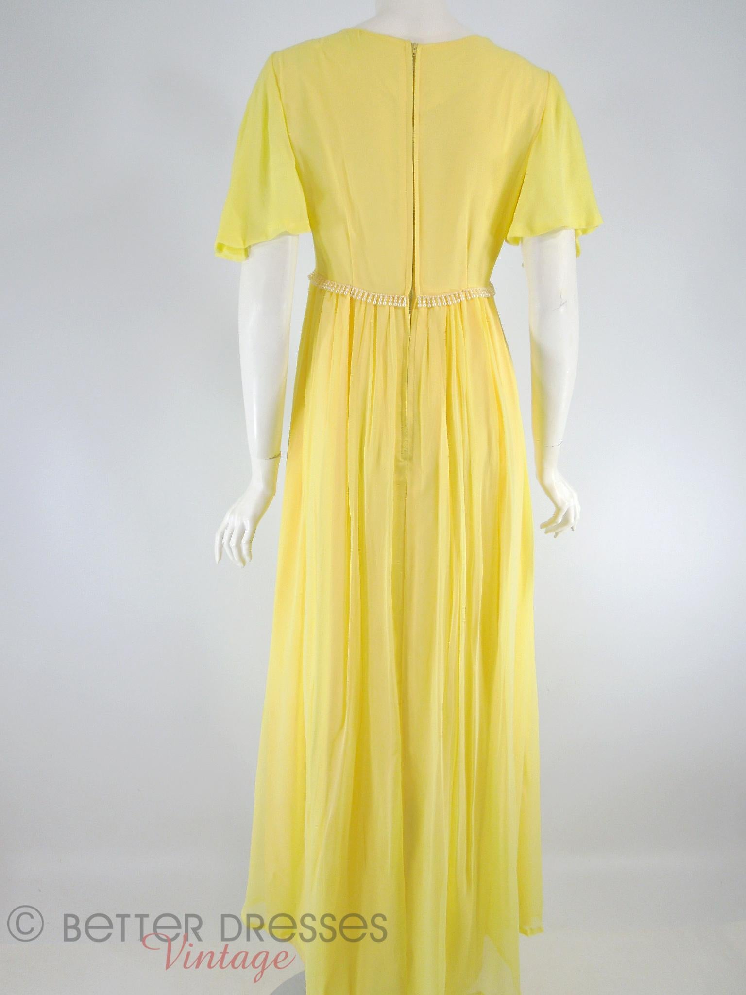 60s Maxi Dress in Yellow Chiffon Better Dresses Vintage 60s Maxi Dress in Yellow Chiffon Better Dresses Vintage