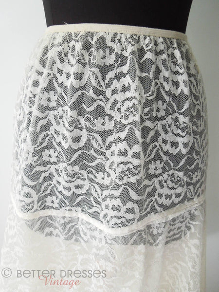50s Hoops! My Dear crinoline petticoat half-slip at Better Dresses Vintage - lace detail
