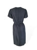1960s Short Sleeve Black Shift Dress - Back