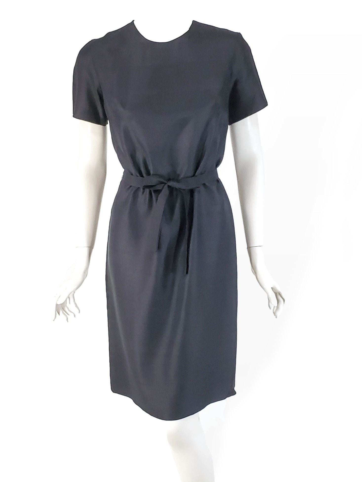 50s/60s Black Silk Shift Dress - med 50s/60s Black Silk Shift Dress - med