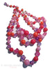 40s Triple Strand Pink and Purple Bead Necklace