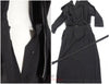 40s/50s Black Rayon Peplum Dress - sm