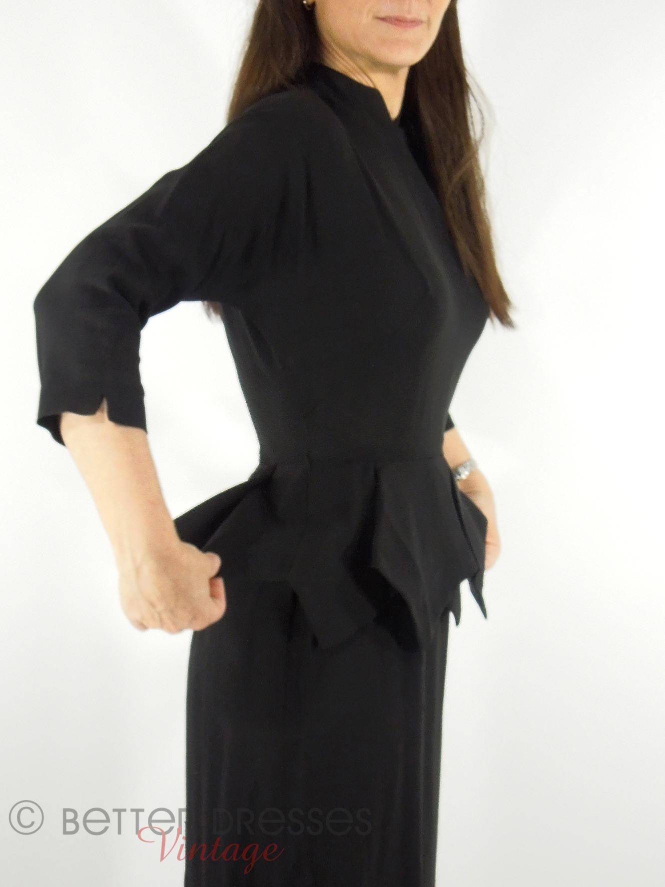 retro peplum dress 1940s Handmade Peplum Dress (as is) Rizzo's