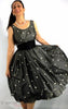 50s Black and White Polka Dot Party Dress - sm
