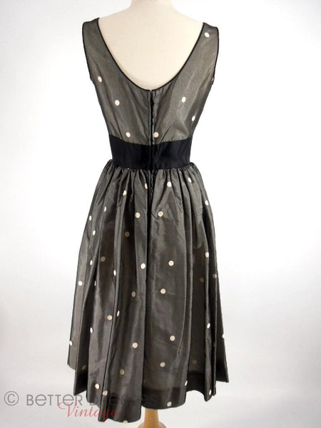 50s Black and White Polka Dot Party Dress