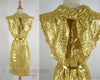 60s Gold Belted Mod Cocktail Dress