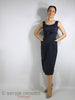 50s Navy Blue Sheath Dress - Front