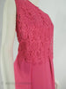 60s Fuchsia Pink Dress With Lace Overlay - sm, med