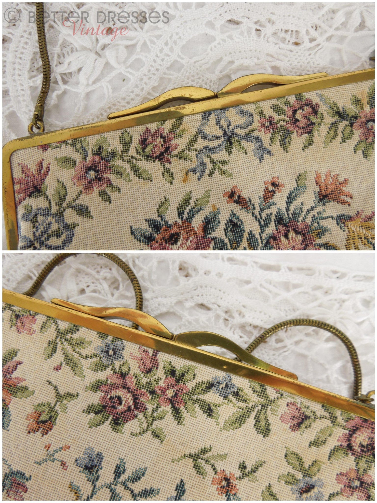 Vintage 1950s tapestry handbag in Antique Luggage & Bags