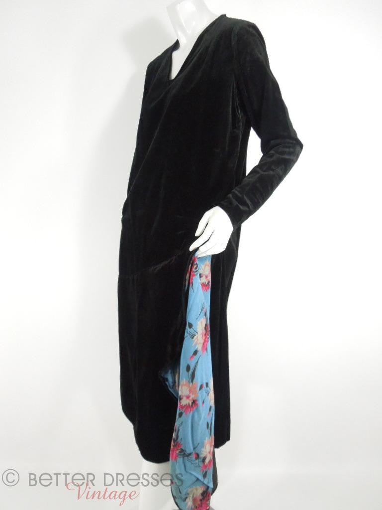 20s Black Velvet Dress