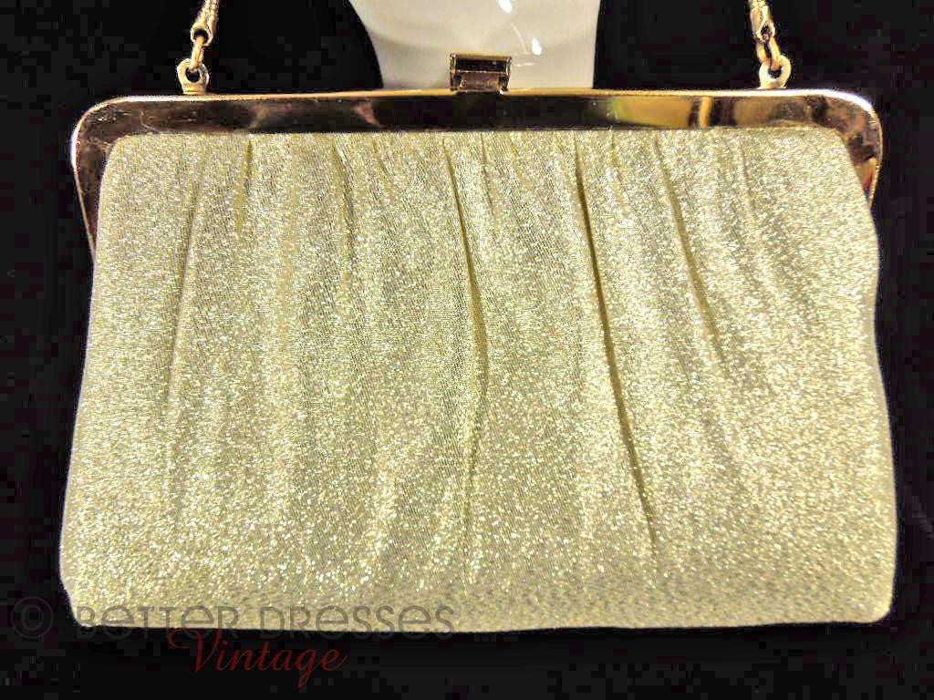 Handbag/clutch Gold,50-70s,evening handbag,vintage,handbags