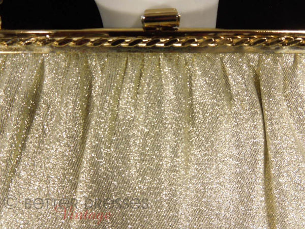 1950s Evening Bag in Gold Fabric - detail