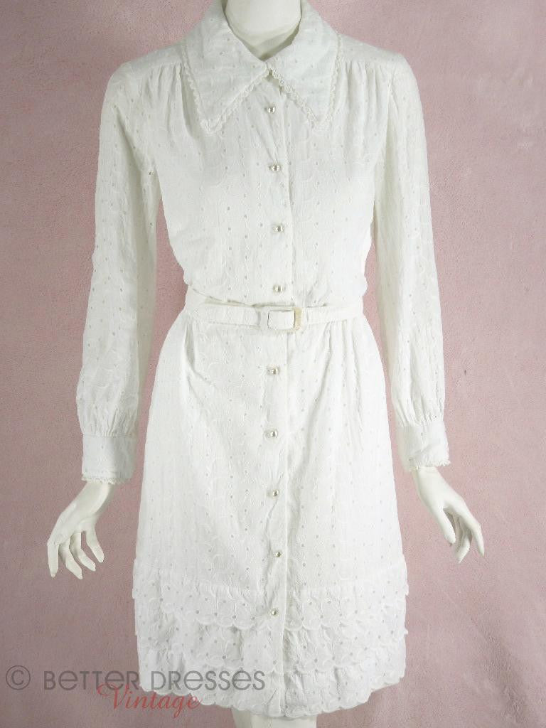 70s White Eyelet Shirtwaist Dress Better Dresses Vintage 70s White Eyelet Shirtwaist Dress Better Dresses Vintage