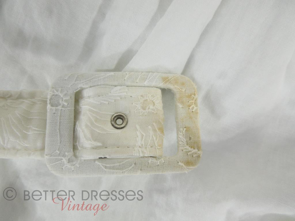 white cotton shirtwaist dress 70s White Eyelet Shirtwaist Dress – Better Dresses Vintage