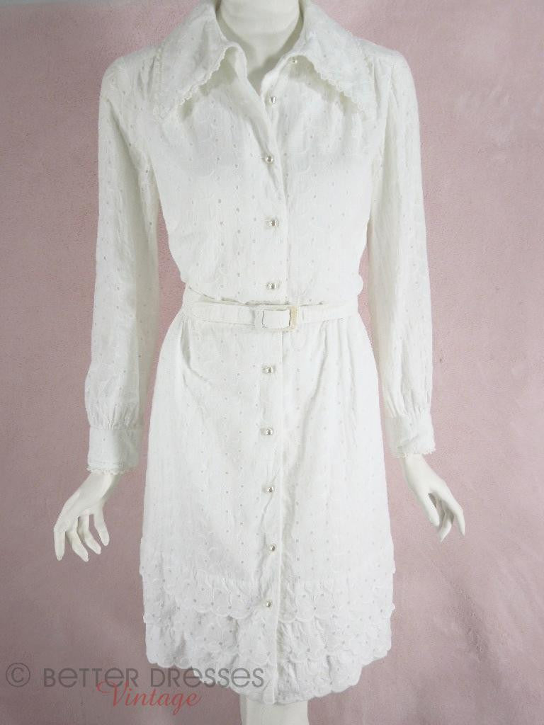 70s White Eyelet Shirtwaist Dress – Better Dresses Vintage 70s White Eyelet Shirtwaist Dress – Better Dresses Vintage