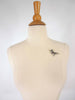 Vintage Roadrunner Brooch on Cecelia the Dress Form