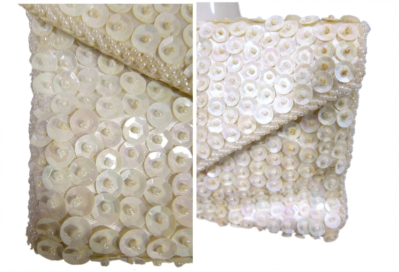 Gorgeous 50s Walborg Glass Beaded Satin Evening Bag Purse Made In