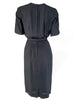 back of 60s Short Sleeve Silk Dress - Close View