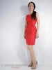 50s/60s Red Silk Sheath Dress - xs, sm