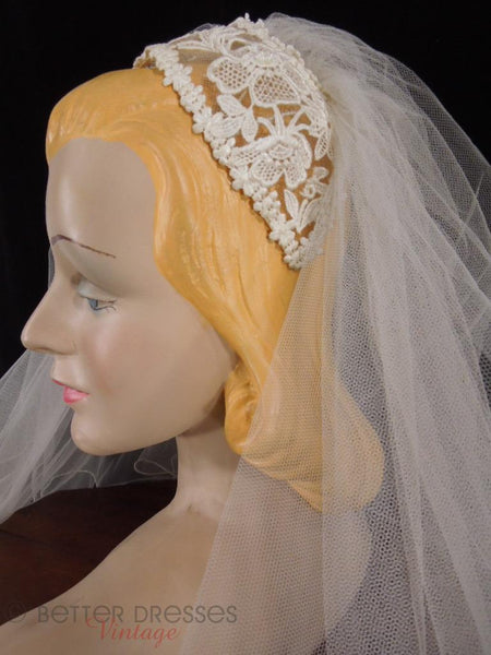 50s Juliet Style Bridal Headpiece and Veil