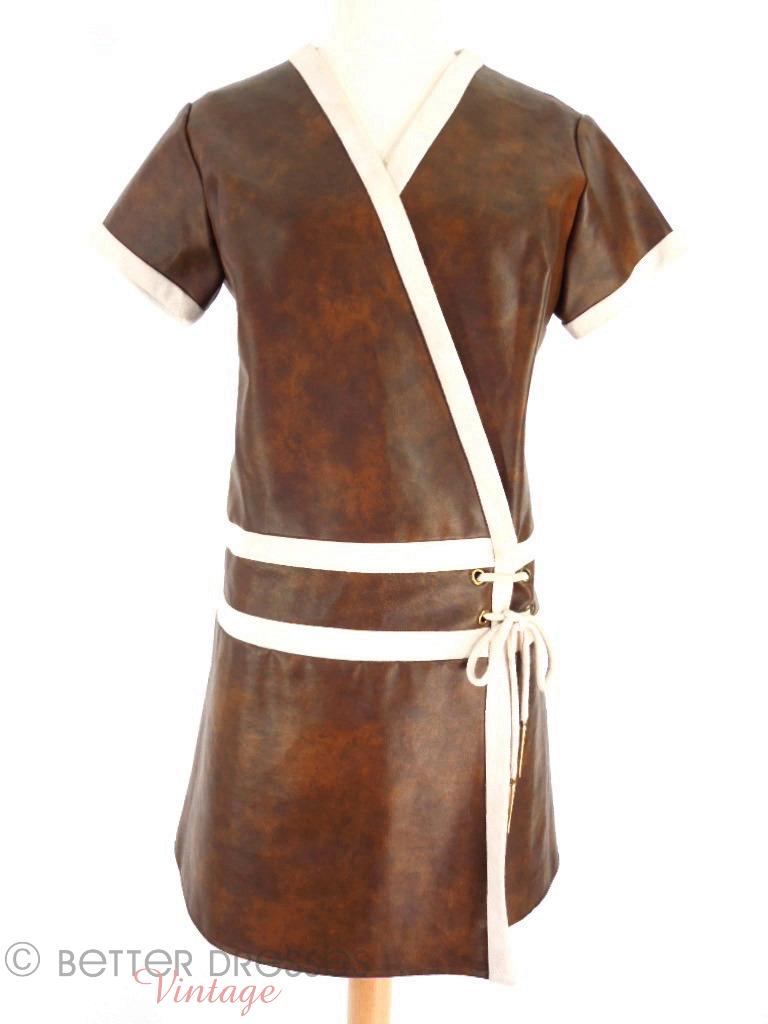 60s Mod Pleather Mini Dress at Better Dresses Vintage