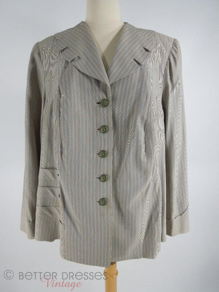 1940s 1950s Plus Size Jacket - on dress form