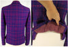 Tailleur jupe des années 60/70 en plaid boucle violet