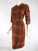50s Plaid Wool Dress - angle view