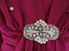 80s Raspberry Crepe Cocktail Dress - embellishment detail