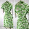 60s/70s Green&White Lily Pad Shift Dress - back views