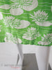 60s/70s Green&White Lily Pad Shift Dress - ripply hem