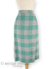 50s Skirt in Aqua and Gray Plaid Flannel by Lampl