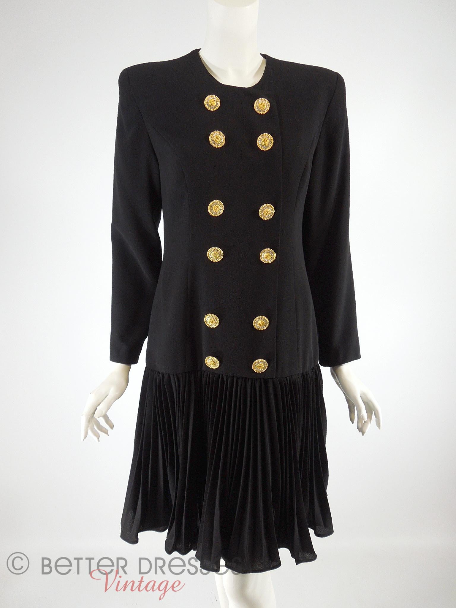 Vintage 80s Does 20s Black Dress White Satin Collar & Cuffs - sm, med Better Dresses Vintage Vintage 80s Does 20s Black Dress White Satin Collar & Cuffs - sm, med Better Dresses Vintage